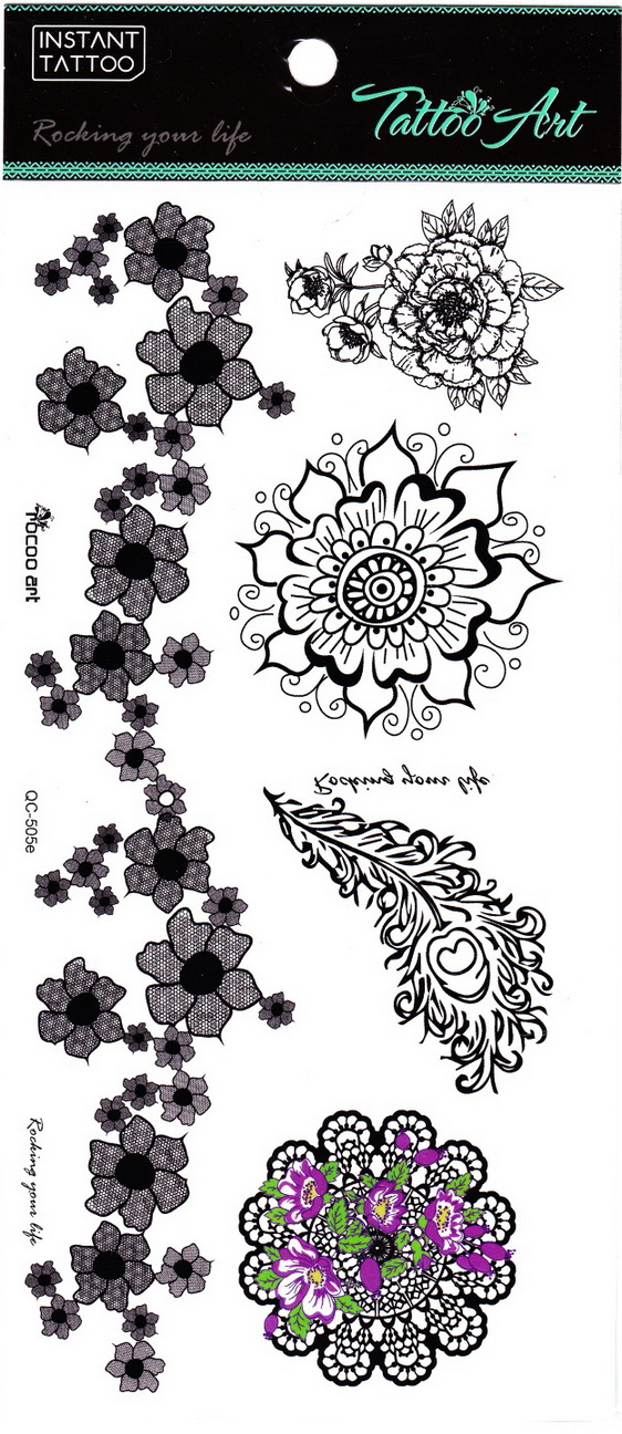 Henna tetoválás matrica 11cmX21cm QC505E
