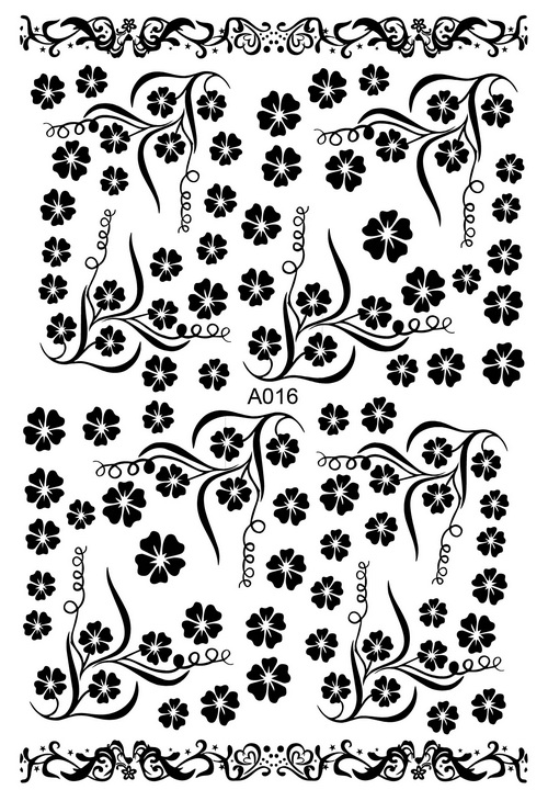 Köröm Matrica,öntapadós,A016-black
