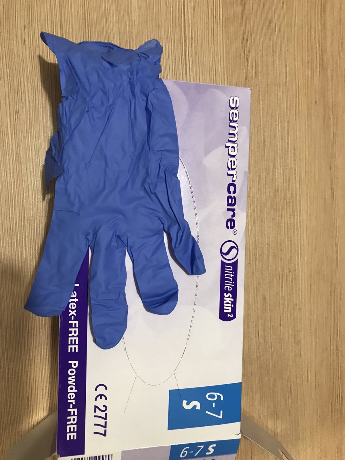 Latexmentes nitrilekesztyű/200db/box-kek-S