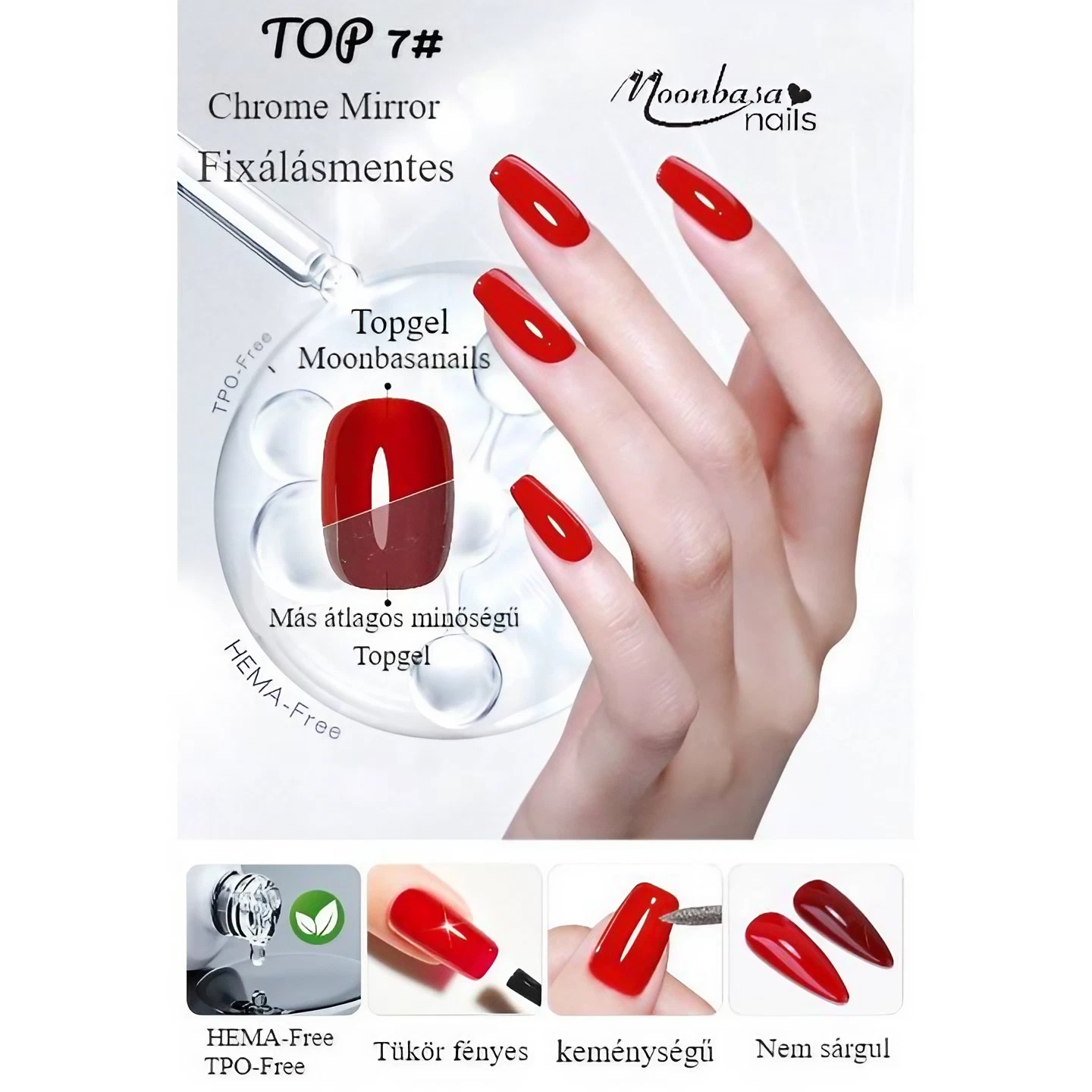 Fényzselé 6ML_Chrome_Fixálásmentes,HEMA-Free,TPO-Free,Top7#