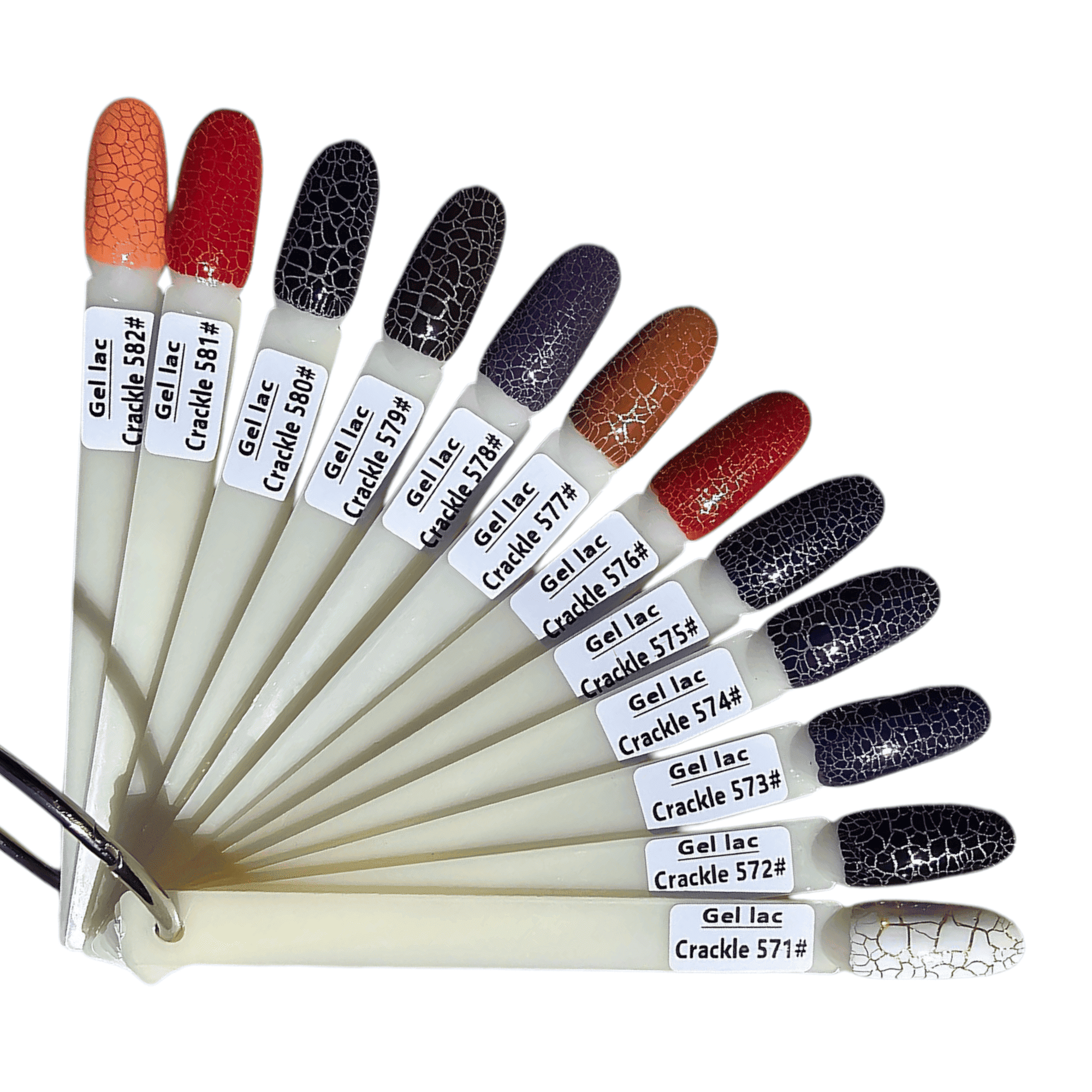 GEL LAC_Crackle-Festett színskála 571#-582#